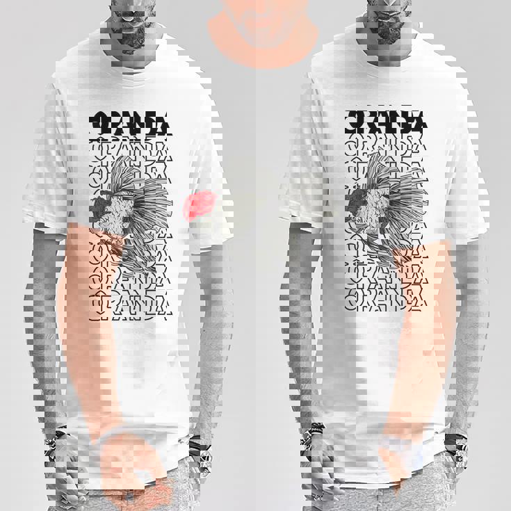 Oranda Goldfish 80年代スタイル ファンシー金魚オーナー Tシャツ 面白い贈り物