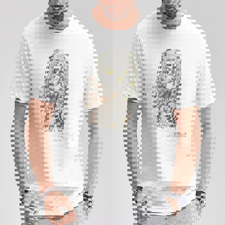 Owl Drawing Tシャツ 面白い贈り物