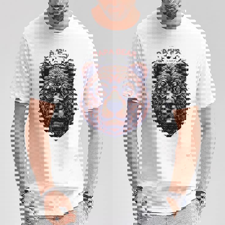 メンズ Papa Bear Face サングラス Papa Bear Lover 父の日 Tシャツ 面白い贈り物