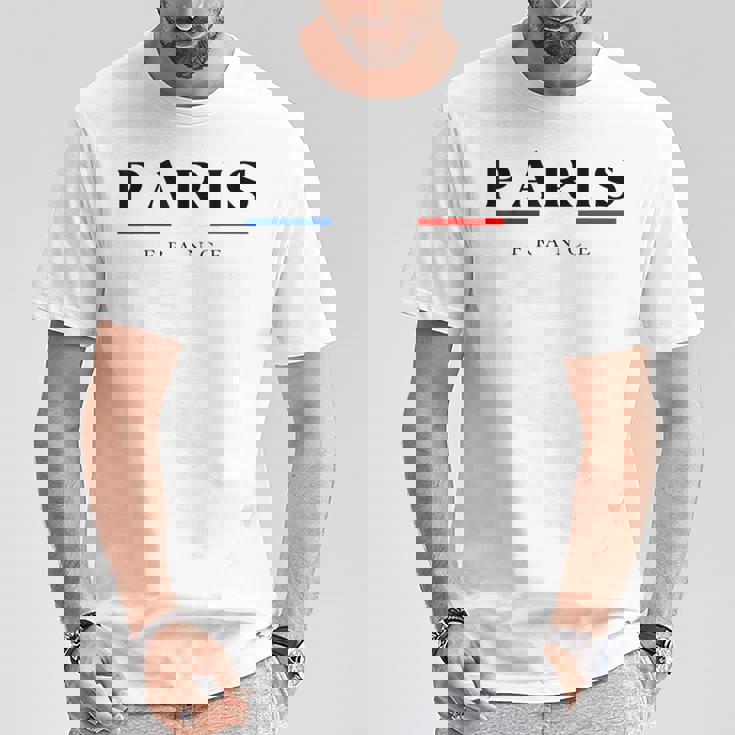 Paris With France Flag Novelty Graphic & Cool s Tシャツ 面白い贈り物