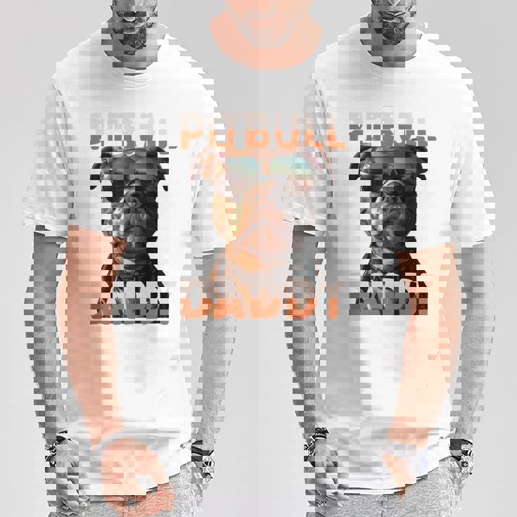 Pitbull Daddyピットブル・パパ・ヴァタータグ アメリカン・ピット・ブル・テリア・パパ 長袖tシャツ Tシャツ 面白い贈り物