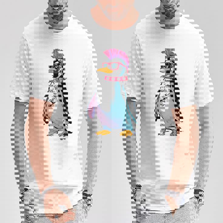 Punkuin 面白い パンクロック パンクロック ペンギン 長袖tシャツ Tシャツ 面白い贈り物