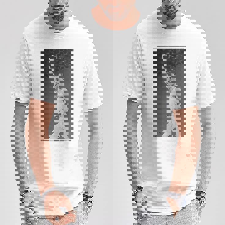 Queen Live Aid フレディ・マーキュリー・ウェンブリー・スタジアム 1985 Tシャツ 面白い贈り物