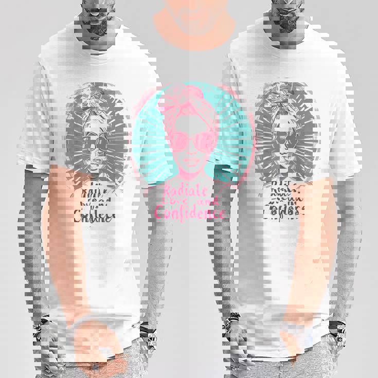 Radiate Love And Confidence Body Positive レトロ ポップアート Tシャツ 面白い贈り物