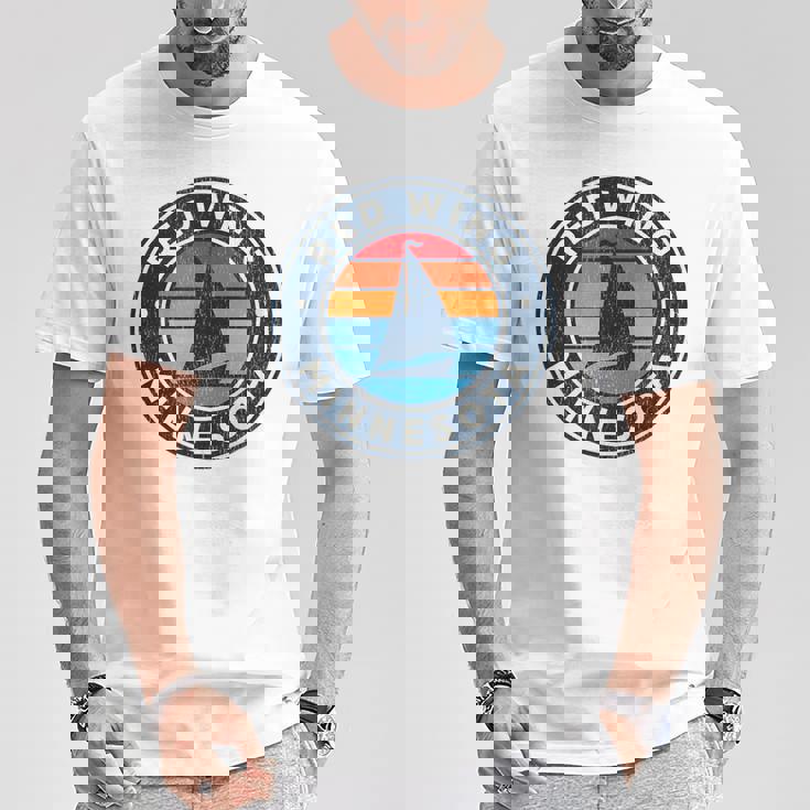 Red Wing ミネソタ Mn ヴィンテージ ヨット レトロ 70年代 Tシャツ 面白い贈り物