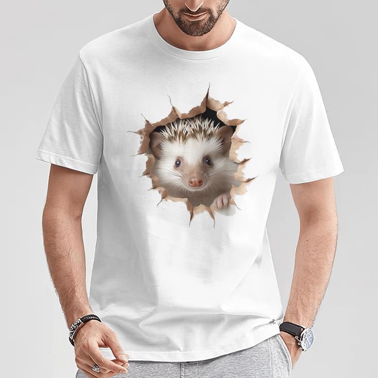 Retrato De Erizo Con Diseño De Animal Y Erizo Camiseta unisex Regalos divertidos