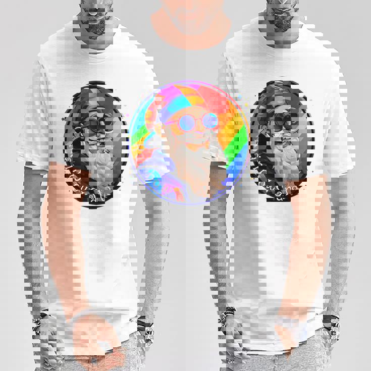 Santaclaus Rainbow 長袖tシャツ Tシャツ 面白い贈り物