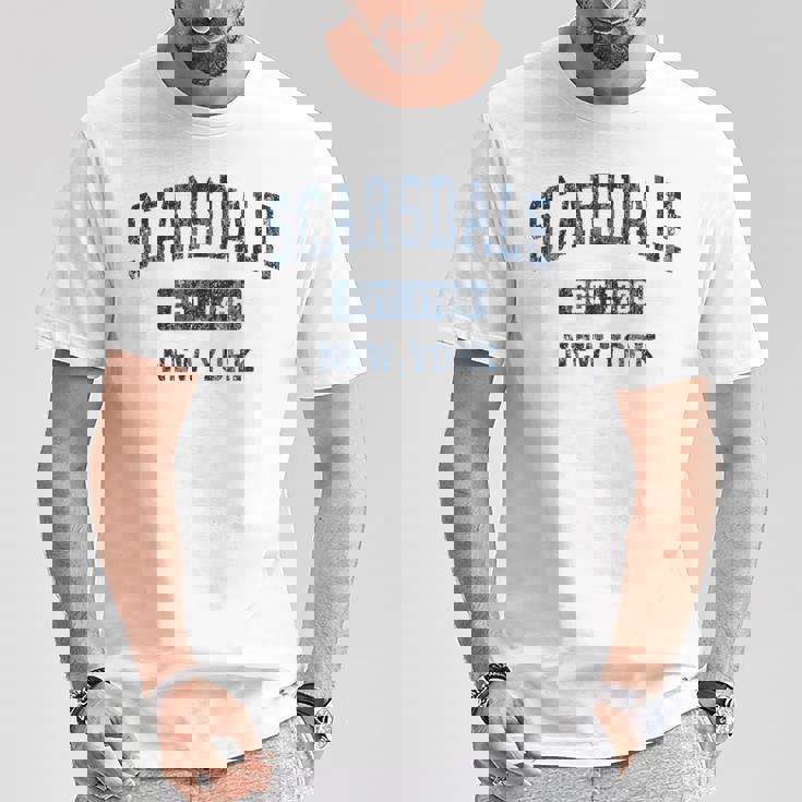 Scarsdale New York Ny ビンテージスポーツデザイン ネイビー Tシャツ 面白い贈り物