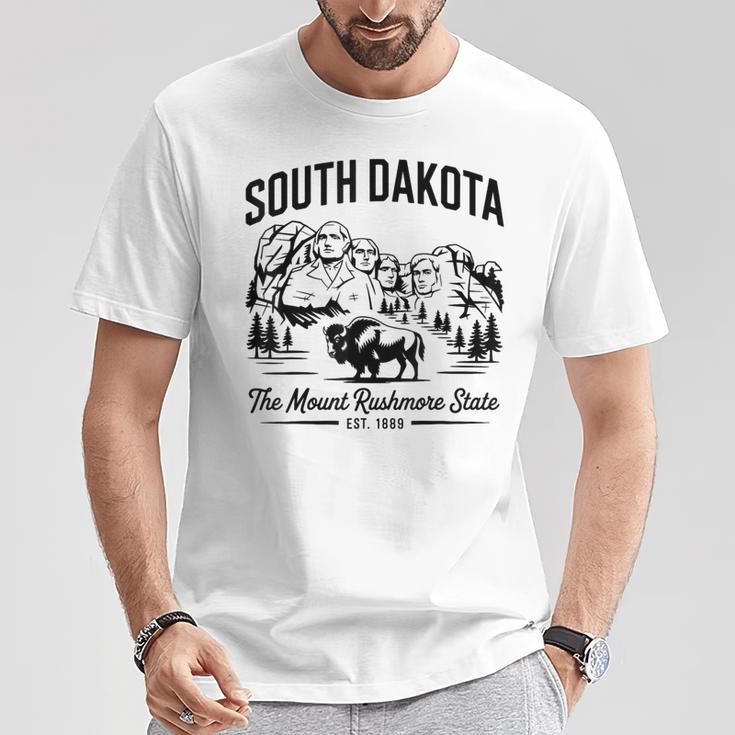 South Dakota The Mount Rushmore State Est 1889 T-Shirt | Mazezy