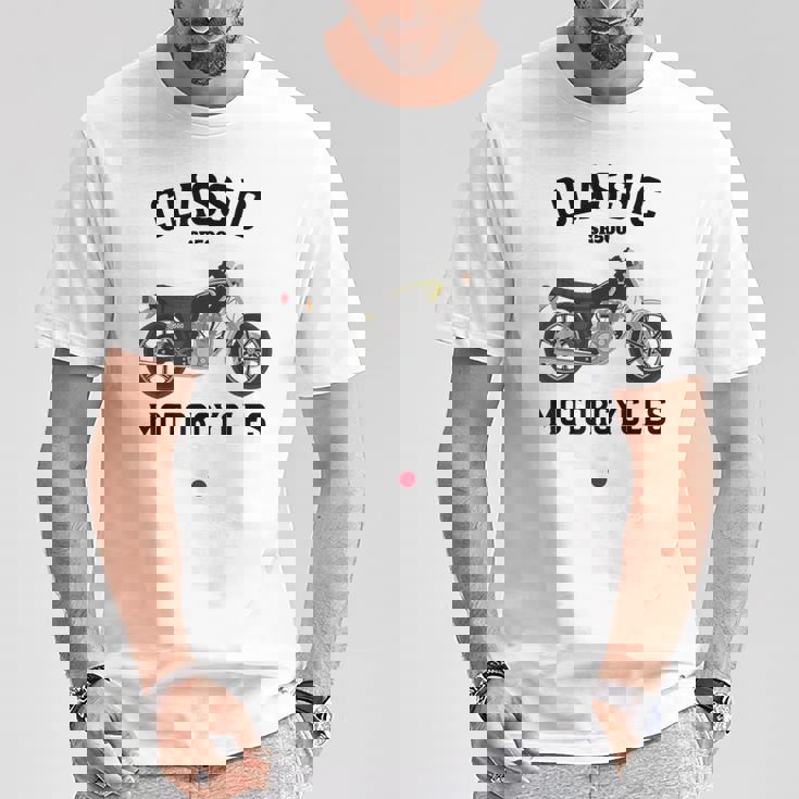 Sr500 ブラック クラシックバイク モーターサイクリスト オートバイ Tシャツ 面白い贈り物