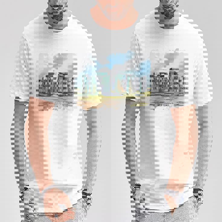 Stonehenge イギリス土産 ストーンヘンジ。 長袖tシャツ Tシャツ 面白い贈り物
