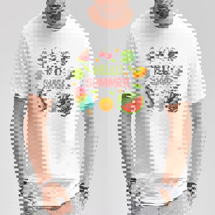 Summeribes ビーチバケーション ハローサマー トロピカル 楽しいデザイン Tシャツ 面白い贈り物