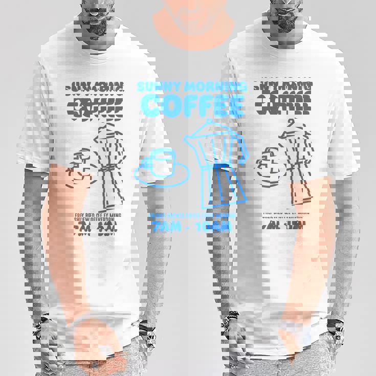 Sunny Morning Coffee Xundayun Delicious Coffee バックプリント Tシャツ 面白い贈り物