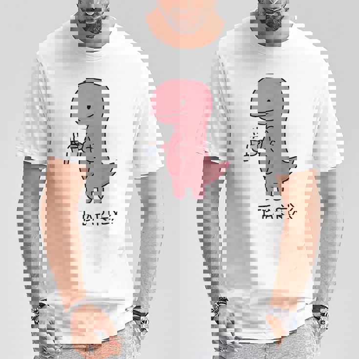 Tea Rex ユーモラスパン。 Tシャツ 面白い贈り物