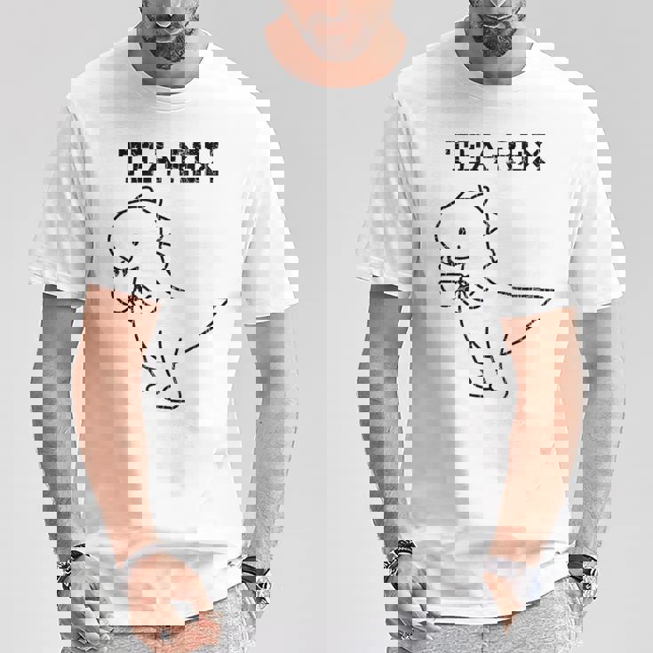 Tea-Rex おもしろドリンクグラフィック Tシャツ 面白い贈り物