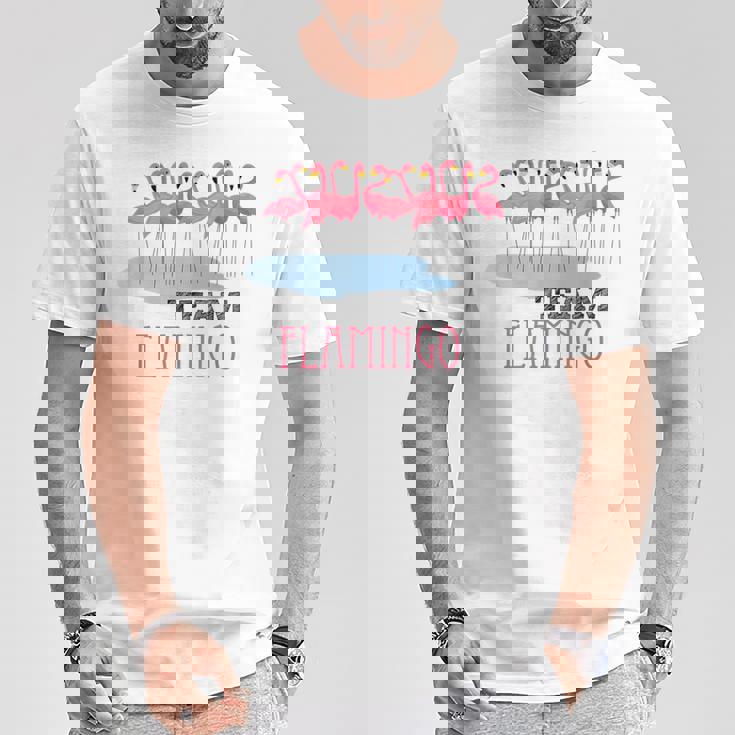 Team Flamingo キュート フラミンゴシャツ 素晴らしい夏用シャツ Tシャツ 面白い贈り物