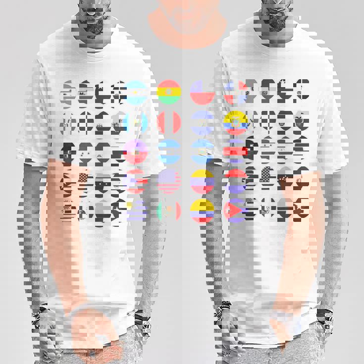 Todas Banderas Latinoamericanas Países Banderas Latinoamerica Camiseta unisex Regalos divertidos