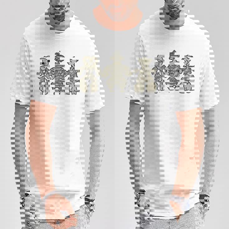 Tomodachi 土偶 縄文 時代 遮光器土偶 ハート形土偶 仮面の女神 宇宙人 はにわ かわいい シュール 長袖tシャツ Tシャツ 面白い贈り物