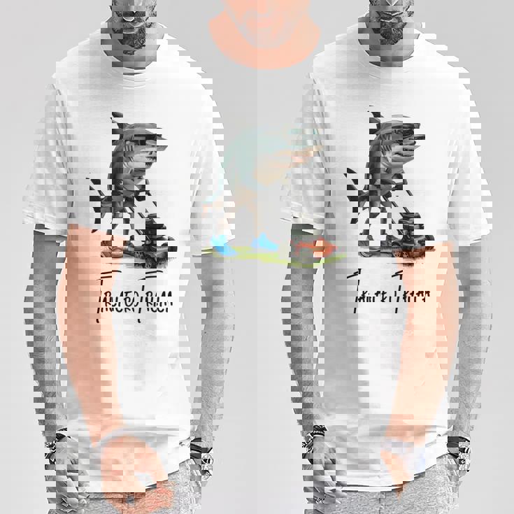 Tralalero Tralala Brain Red hark Meme 長袖tシャツ Tシャツ 面白い贈り物