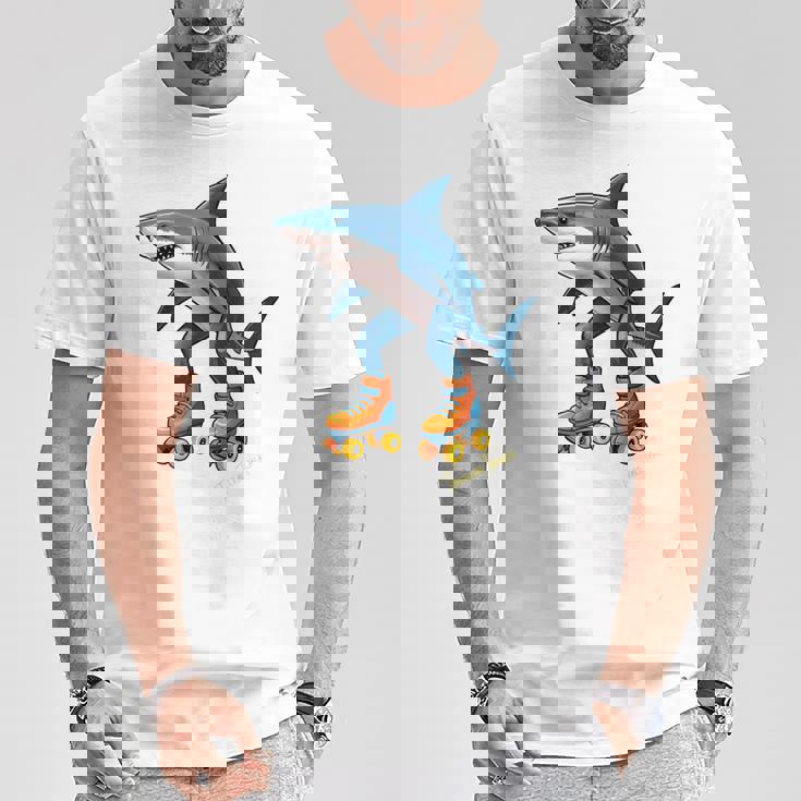 Tralalero Tralala ブレイン レッド ファニー サメ ミーム 長袖tシャツ Tシャツ 面白い贈り物