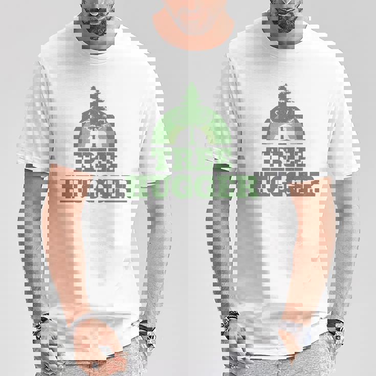 Tree Hugger 環境保護主義者 ヴィンテージ レトロ 自然愛好家 長袖tシャツ Tシャツ 面白い贈り物