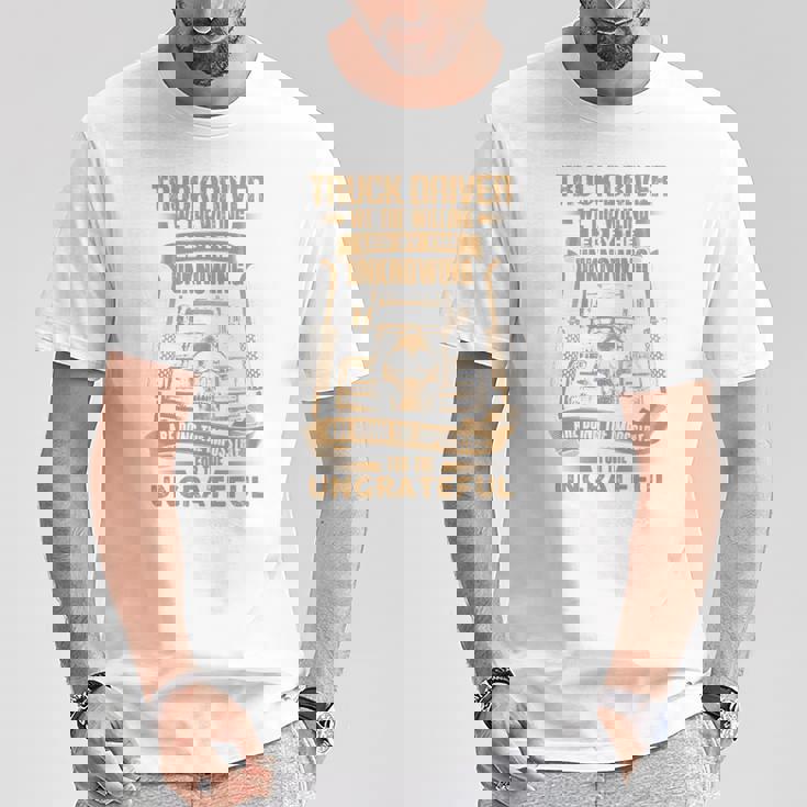 Truck Drivers Fun Truckers トラッキング スカル バックサイド 長袖tシャツ Tシャツ 面白い贈り物