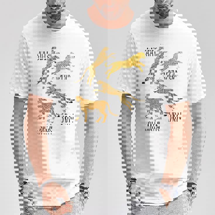 Type Of Cheetahs Breeds Collection、チータープリント、ビッグキャット Tシャツ 面白い贈り物