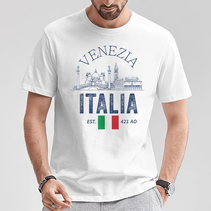 Venezia Italiaouvenirenecia Italia Bandera Recordatorio Hombres Es Camiseta unisex Regalos divertidos