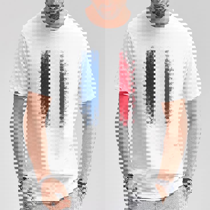 Vintage France Distressed Flag Illustration Graphic s Tシャツ 面白い贈り物