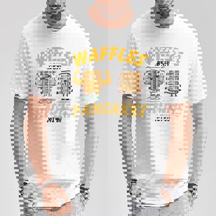 Waffles Are Just Pancakes With Abs Breakfast ワッフル愛好家 Tシャツ 面白い贈り物