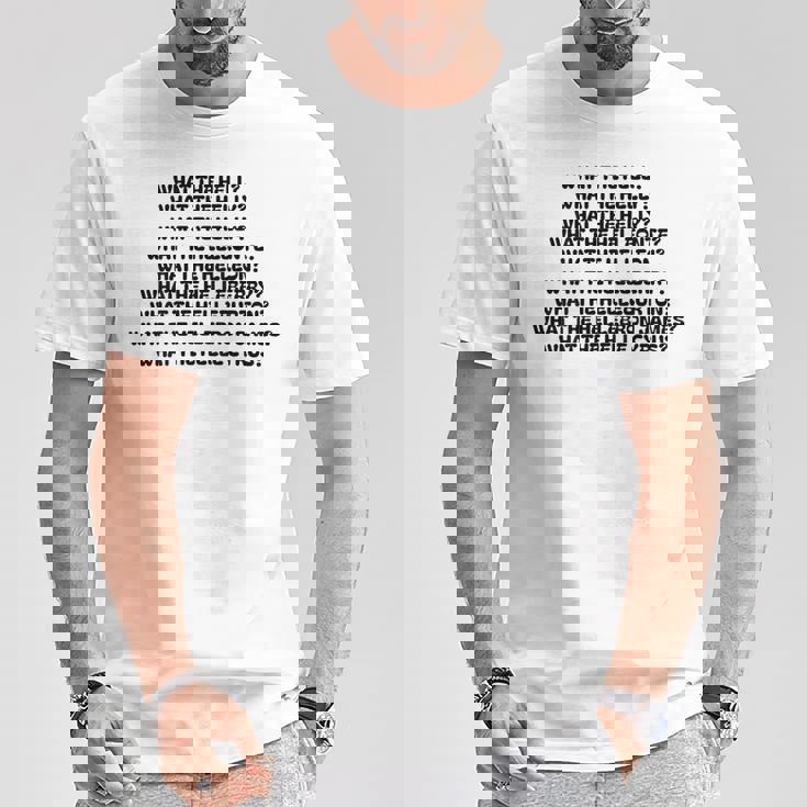 What The Hell What The Helly What The Helly 裏面 Tシャツ 面白い贈り物