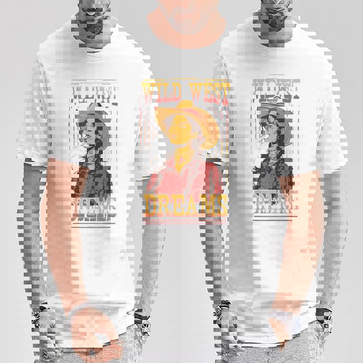 Wild West Dreams Country Western Cowgirl Rodeo グラフィック Tシャツ 面白い贈り物