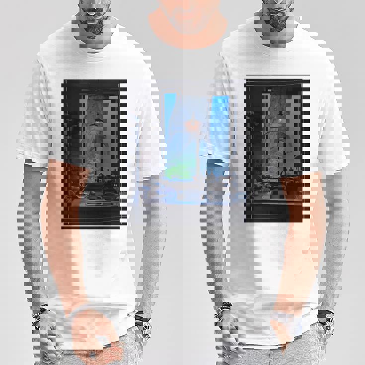 Window Light & Forestiew長袖フォトtシャツ 癒し・インテリア系アート-ユニセックスデザイン 長袖tシャツ Tシャツ 面白い贈り物