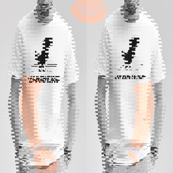 You Are Offline T-Rex 恐竜のラン ピクセルアート 恐竜ゲーム Tシャツ 面白い贈り物