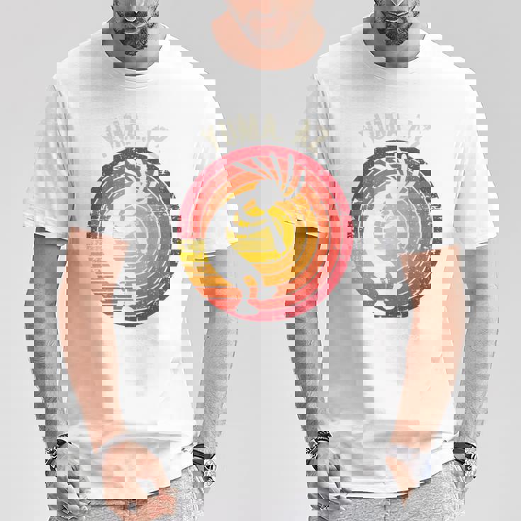 Yuma アリゾナ ダンシング ココペリ アンティーク調デザイン 長袖tシャツ Tシャツ 面白い贈り物