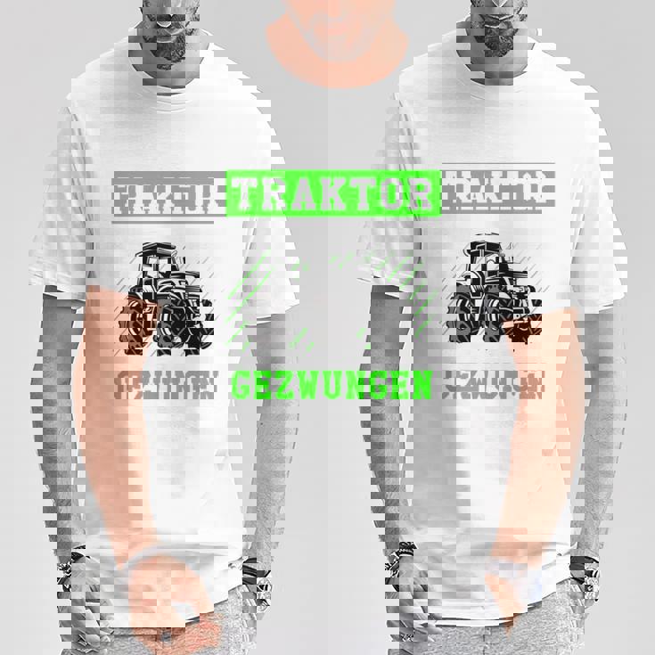 Zum Traktor Fahren Geboren Zurchule Gezwungen T-Shirt Lustige Geschenke