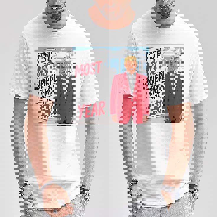 「今年一番素晴らしい言葉だ」トランプクリスマス 長袖tシャツ Tシャツ 面白い贈り物