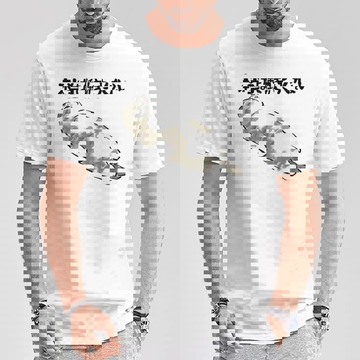 「本当は働きたくない」猫 文字入り おもしろ 筆文字 面白い 服 面白い Tシャツ 面白い贈り物