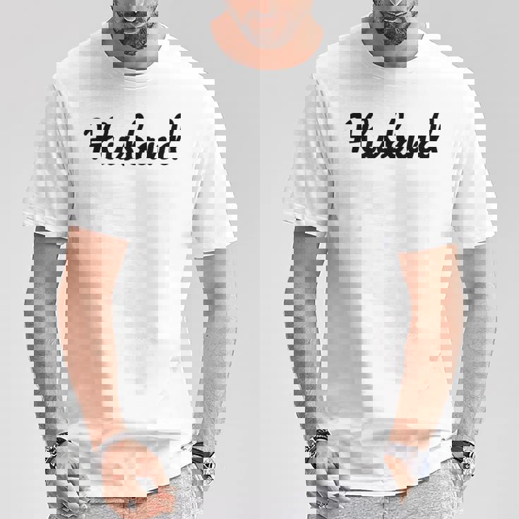 メンズ 【Husband】旦那 夫 シンプル おしゃれ 英語 英文字 夫婦お揃い 結婚祝い カップル ペアルック おもしろ ペア Tシャツ 面白い贈り物