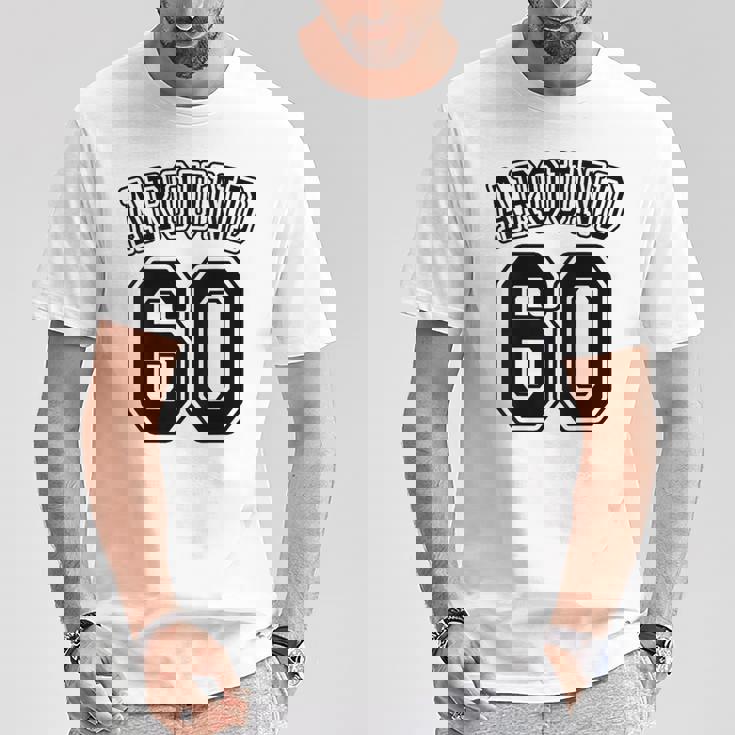 【バックプリント・背中側】Around 60 還暦 アラカン アラウンド 六十歳 お誕生日 60代 面白 Tシャツ 面白い贈り物