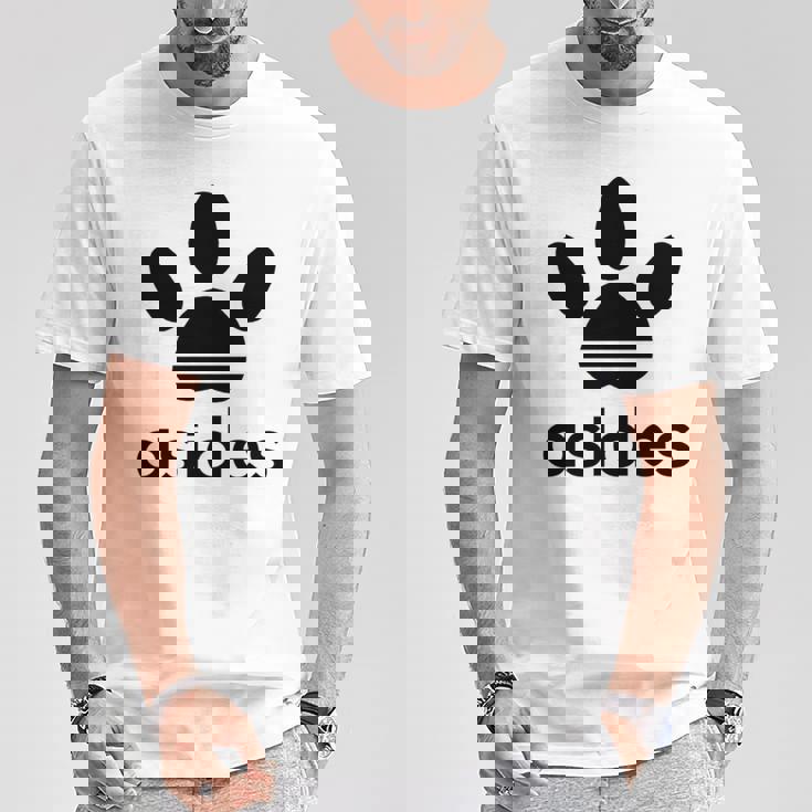 【バックプリント・背中側】Asides アシデス 足です。肉球です。【変なtシャツ屋】スポーツ ブランド パロディ 面白 長袖tシャツ Tシャツ 面白い贈り物