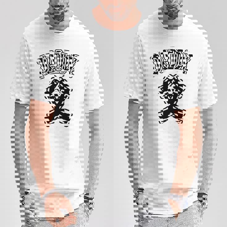 【バックプリント・背中側】お父さん Daddy 父親 パパ《チームユニフォーム風》父の日 面白い 長袖tシャツ Tシャツ 面白い贈り物