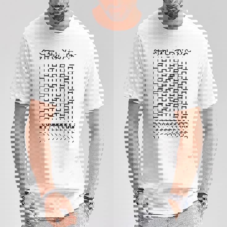 【今日何しようかな 寝よう】あみだくじ 文字 遊び心 おもしろ 面白い ユーモア ギャグ ネタ ウケ狙い 笑える 変な Tシャツ 面白い贈り物