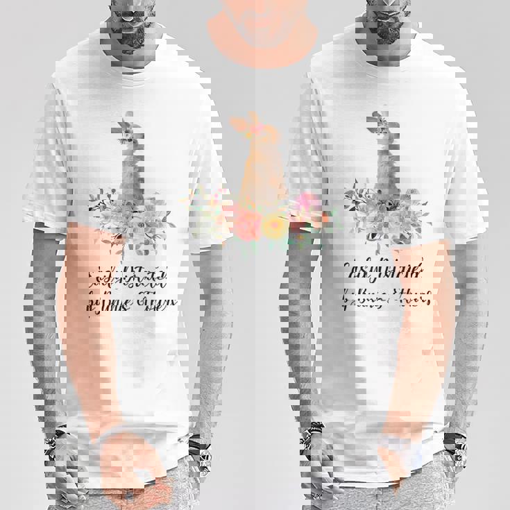 うさぎと花に気が散りやすい ウサギ かわいいウサギ Tシャツ 面白い贈り物