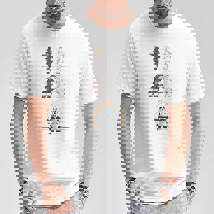 おもしろパンダ パンダ フュージョン ギフト シャツ かわいい シロクマ Tシャツ 面白い贈り物