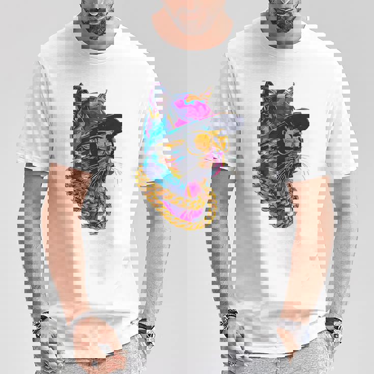 かっこいい ヒップホップ 猫 アーバン ストリートウェア B-Boy グラフィティ Tシャツ 面白い贈り物