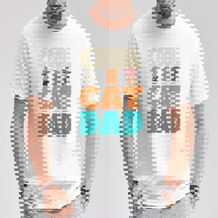 かっこいい猫お父さん面白い猫好きの男性 長袖tシャツ Tシャツ 面白い贈り物