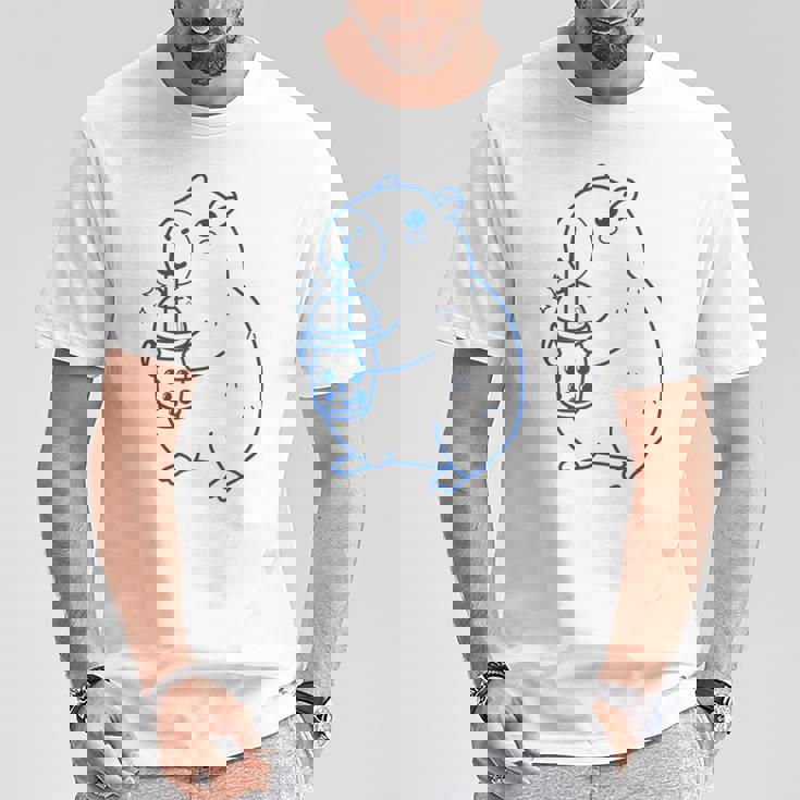 かわいい カピバラ ノベルティ グラフィック ボバティー ミルクセーキ ミルクティー Tシャツ 面白い贈り物