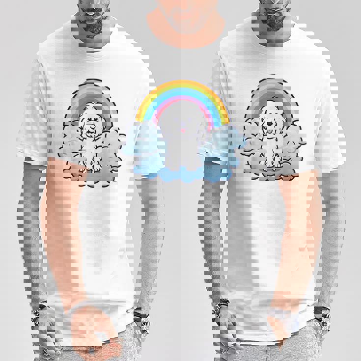 かわいいボロネーゼ犬 レインボークラウド カラフル カワイイ 子犬好き Tシャツ 面白い贈り物