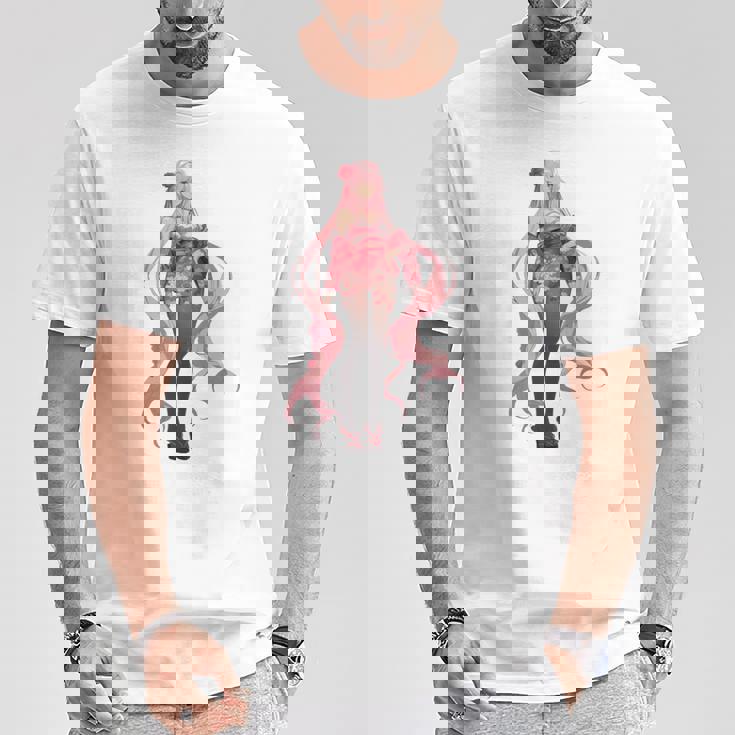 かわいい和風和風ピンク 長袖tシャツ Tシャツ 面白い贈り物